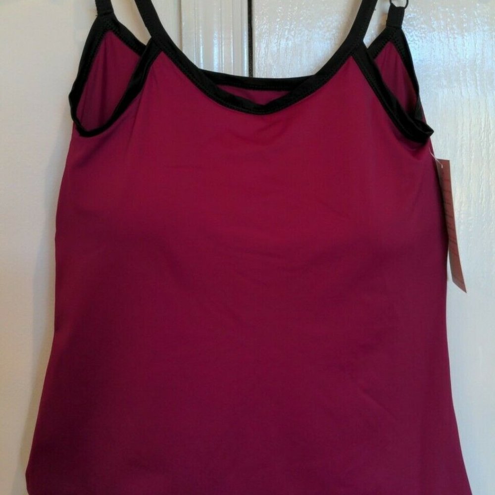 Mastectomy Swim Tankini Top with Integrated Prosthetics, Large w D Cup, NWT, Win